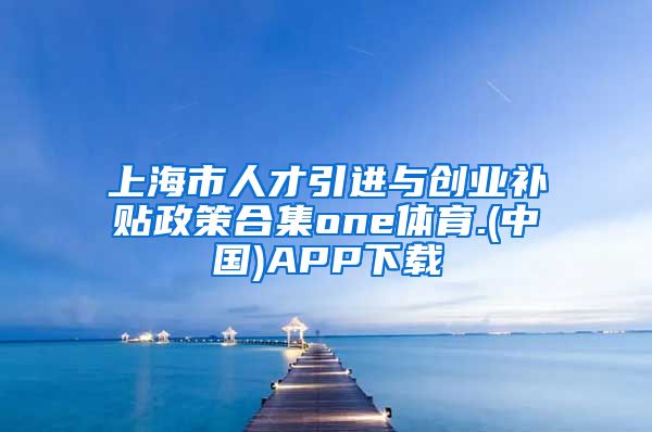 上海市人才引进与创业补贴政策合集one体育.(中国)APP下载