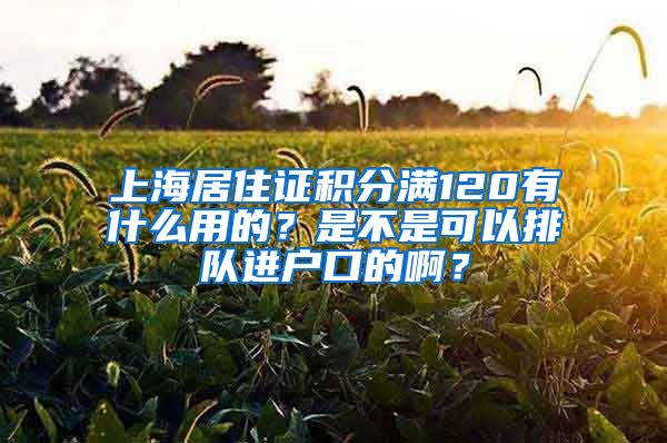 上海居住证积分满120有什么用的？是不是可以排队进户口的啊？