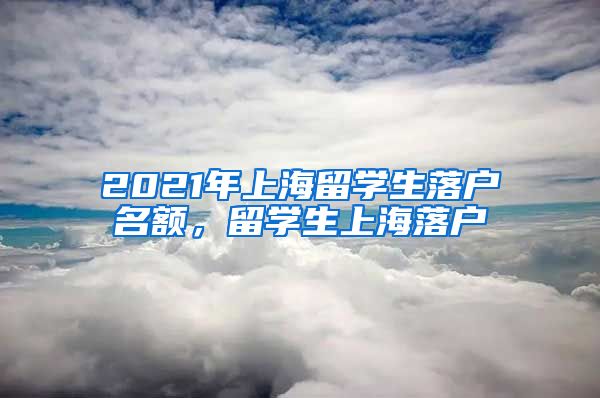 2021年上海留学生落户名额，留学生上海落户