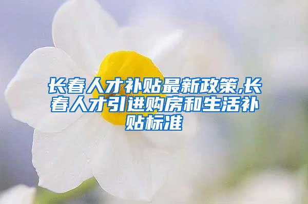 长春人才补贴最新政策,长春人才引进购房和生活补贴标准