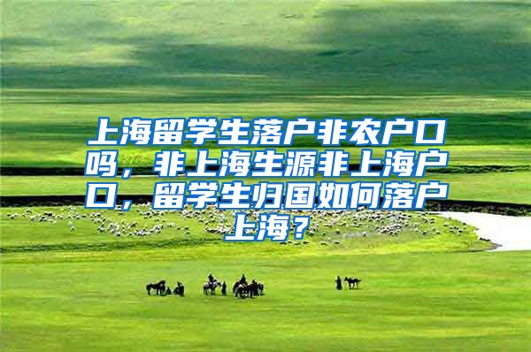 上海留学生落户非农户口吗，非上海生源非上海户口，留学生归国如何落户上海？