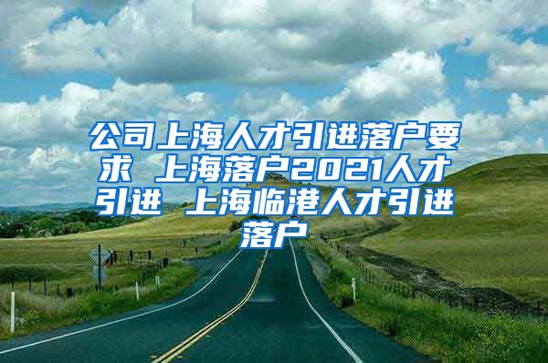 公司上海人才引进落户要求 上海落户2021人才引进 上海临港人才引进落户