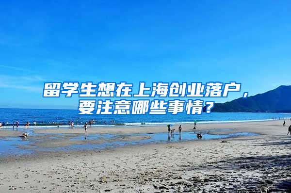 留学生想在上海创业落户，要注意哪些事情？