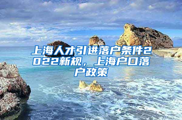 上海人才引进落户条件2022新规，上海户口落户政策