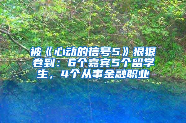 被《心动的信号5》狠狠卷到：6个嘉宾5个留学生，4个从事金融职业