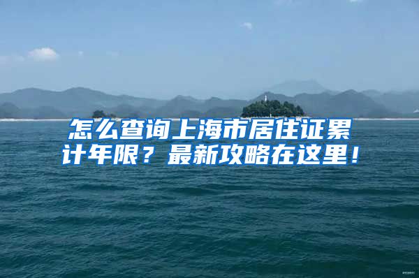 怎么查询上海市居住证累计年限？最新攻略在这里！