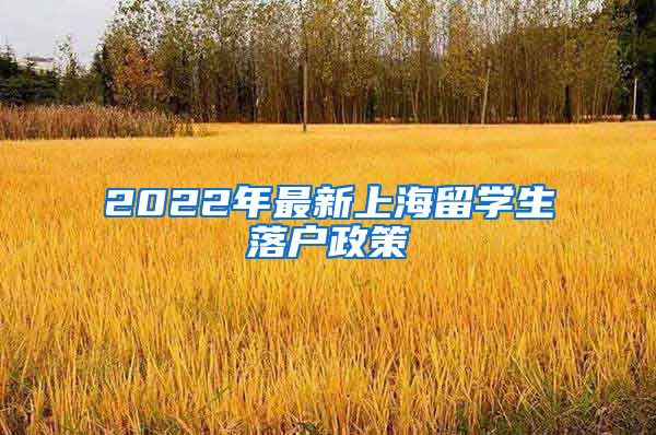 2022年最新上海留学生落户政策