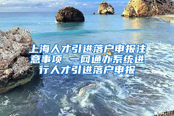 上海人才引进落户申报注意事项 一网通办系统进行人才引进落户申报