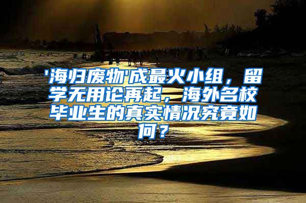 '海归废物'成最火小组，留学无用论再起，海外名校毕业生的真实情况究竟如何？