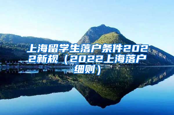 上海留学生落户条件2022新规（2022上海落户细则）