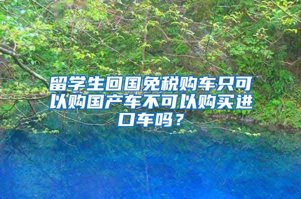 留学生回国免税购车只可以购国产车不可以购买进口车吗？