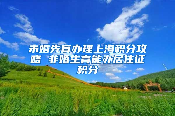 未婚先育办理上海积分攻略 非婚生育能办居住证积分