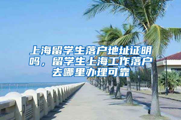 上海留学生落户地址证明吗，留学生上海工作落户去哪里办理可靠