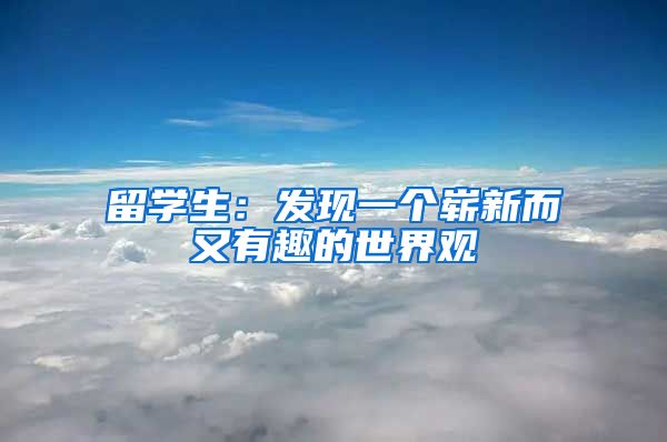 留学生：发现一个崭新而又有趣的世界观