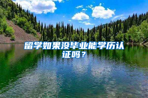 留学如果没毕业能学历认证吗？