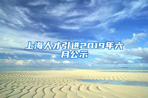 上海人才引进2019年六月公示