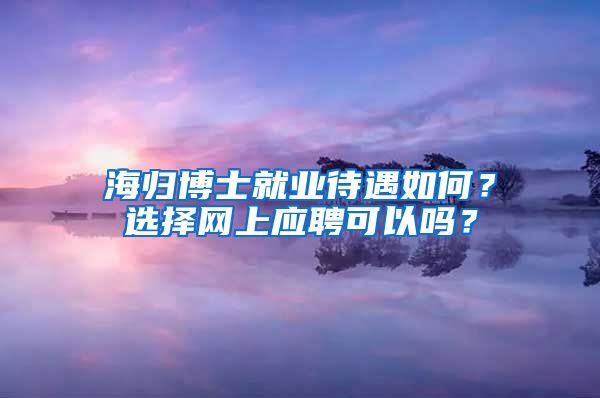 海归博士就业待遇如何？选择网上应聘可以吗？