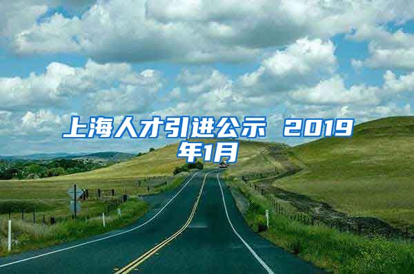 上海人才引进公示 2019年1月