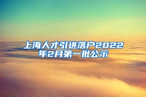 上海人才引进落户2022年2月第一批公示