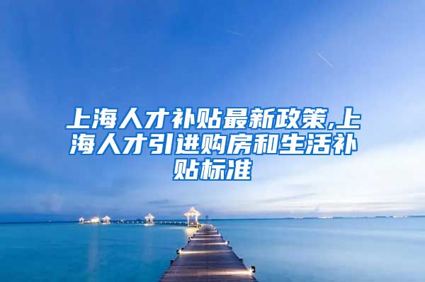 上海人才补贴最新政策,上海人才引进购房和生活补贴标准