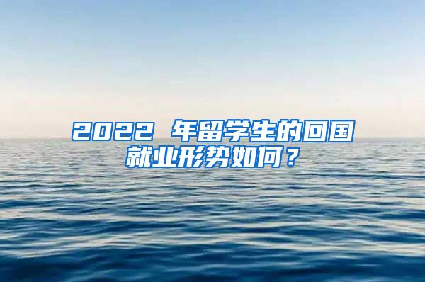 2022 年留学生的回国就业形势如何？