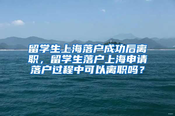 留学生上海落户成功后离职，留学生落户上海申请落户过程中可以离职吗？