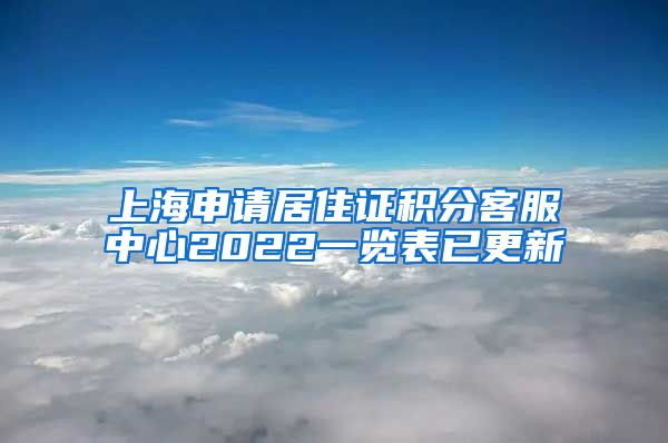 上海申请居住证积分客服中心2022一览表已更新