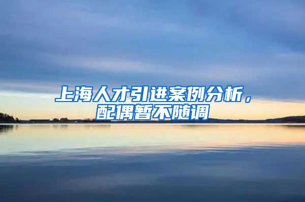 上海人才引进案例分析，配偶暂不随调