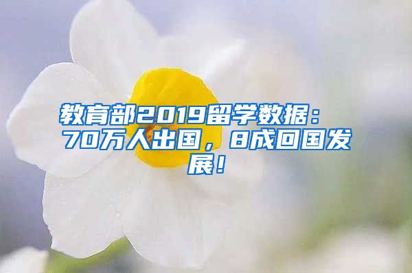 教育部2019留学数据： 70万人出国，8成回国发展！