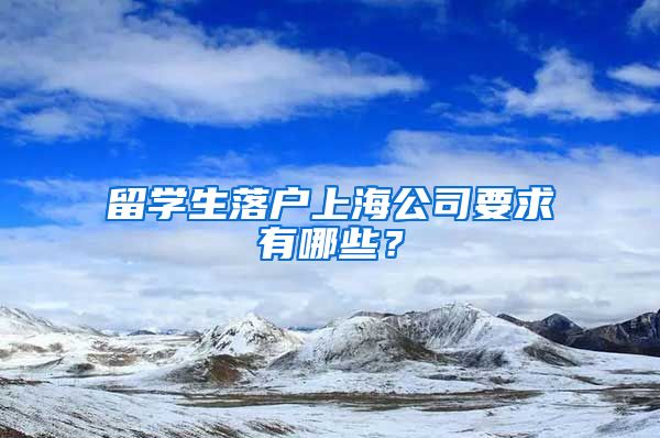 留学生落户上海公司要求有哪些？