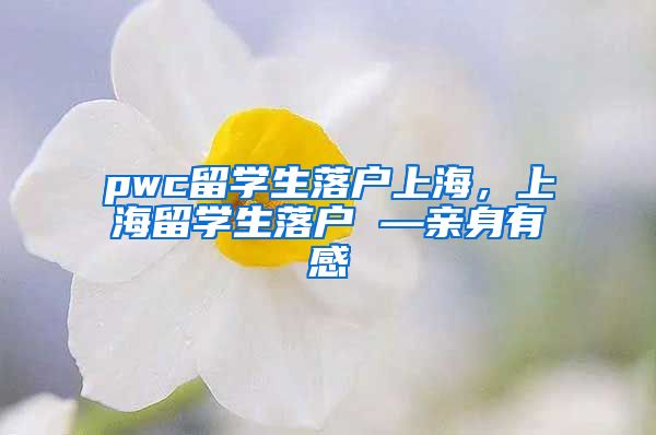 pwc留学生落户上海，上海留学生落户 —亲身有感