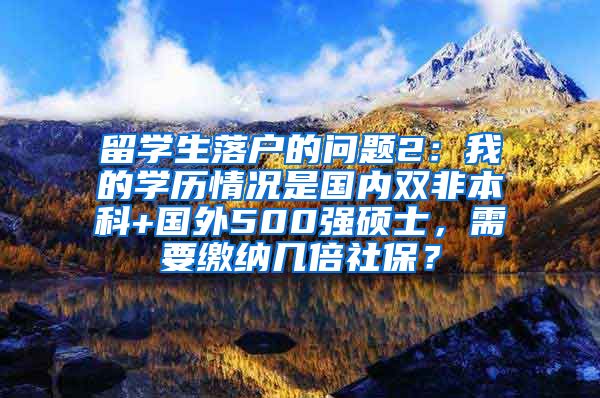 留学生落户的问题2：我的学历情况是国内双非本科+国外500强硕士，需要缴纳几倍社保？