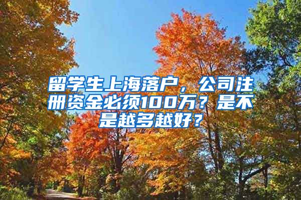 留学生上海落户，公司注册资金必须100万？是不是越多越好？