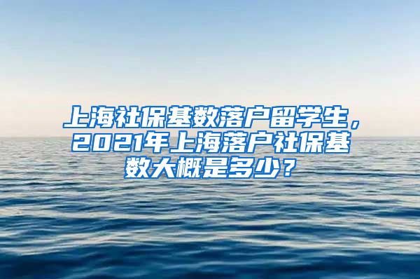 上海社保基数落户留学生，2021年上海落户社保基数大概是多少？