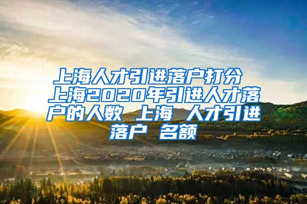 上海人才引进落户打分 上海2020年引进人才落户的人数 上海 人才引进落户 名额