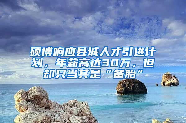 硕博响应县城人才引进计划，年薪高达30万，但却只当其是“备胎”