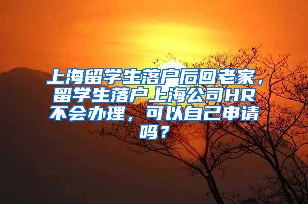 上海留学生落户后回老家，留学生落户上海公司HR不会办理，可以自己申请吗？