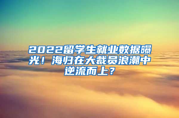 2022留学生就业数据曝光！海归在大裁员浪潮中逆流而上？