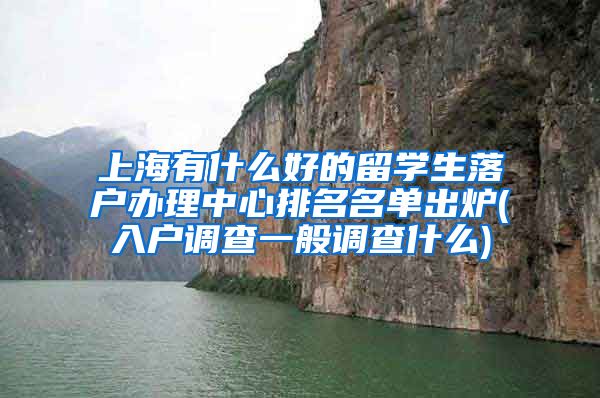 上海有什么好的留学生落户办理中心排名名单出炉(入户调查一般调查什么)