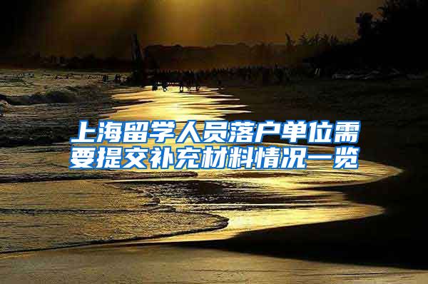 上海留学人员落户单位需要提交补充材料情况一览