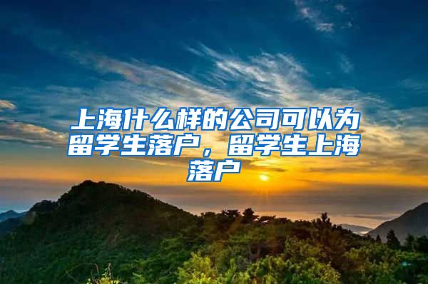 上海什么样的公司可以为留学生落户，留学生上海落户