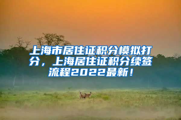 上海市居住证积分模拟打分，上海居住证积分续签流程2022最新！