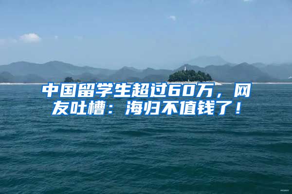 中国留学生超过60万，网友吐槽：海归不值钱了！