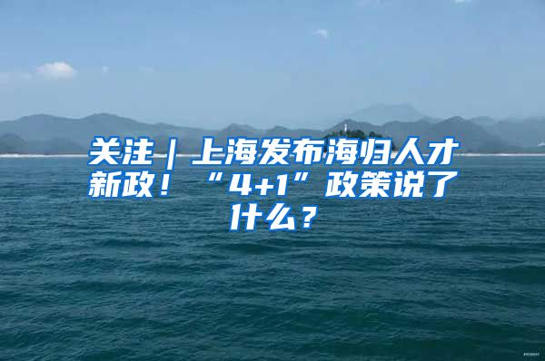 关注｜上海发布海归人才新政！“4+1”政策说了什么？