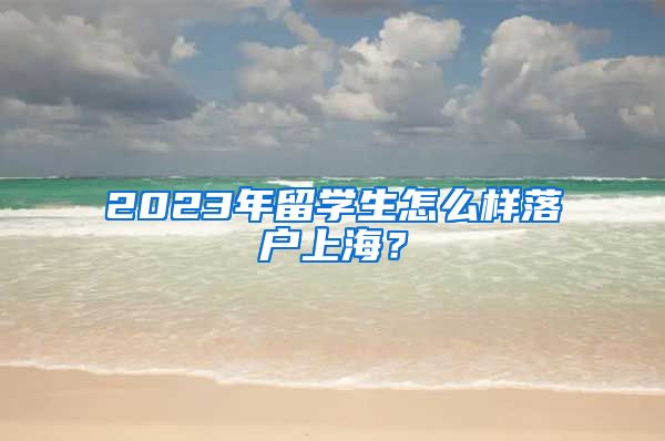 2023年留学生怎么样落户上海？