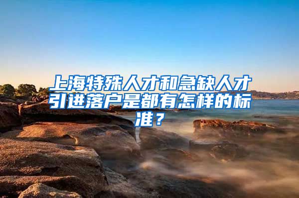 上海特殊人才和急缺人才引进落户是都有怎样的标准？