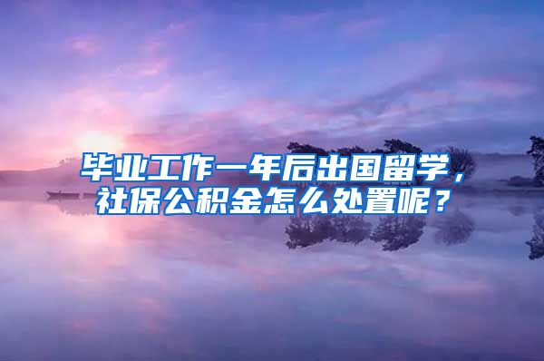 毕业工作一年后出国留学，社保公积金怎么处置呢？