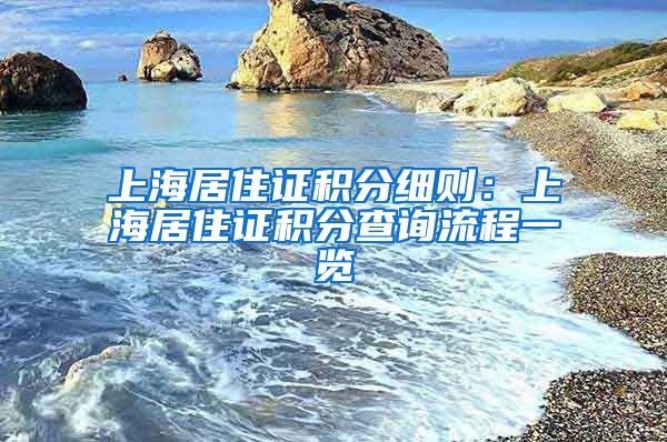 上海居住证积分细则：上海居住证积分查询流程一览