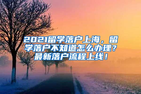 2021留学落户上海，留学落户不知道怎么办理？最新落户流程上线！