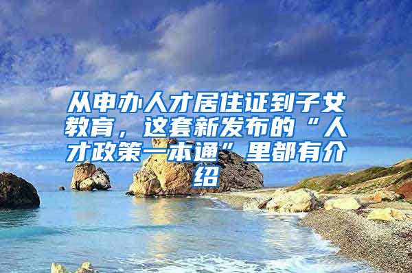 从申办人才居住证到子女教育，这套新发布的“人才政策一本通”里都有介绍